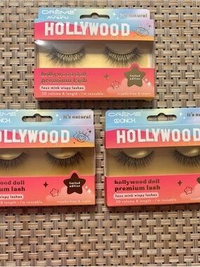 Crème Conch Hollywood Doll Premium Lashes – Black (3-Pack)